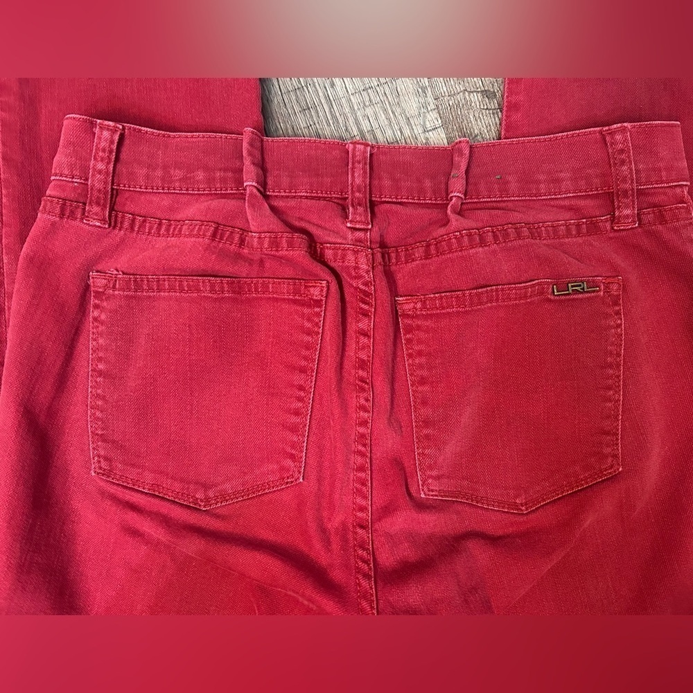 Lauren Ralph Lauren Red Jeans Women 6 Modern Straight - Picture 2 of 10